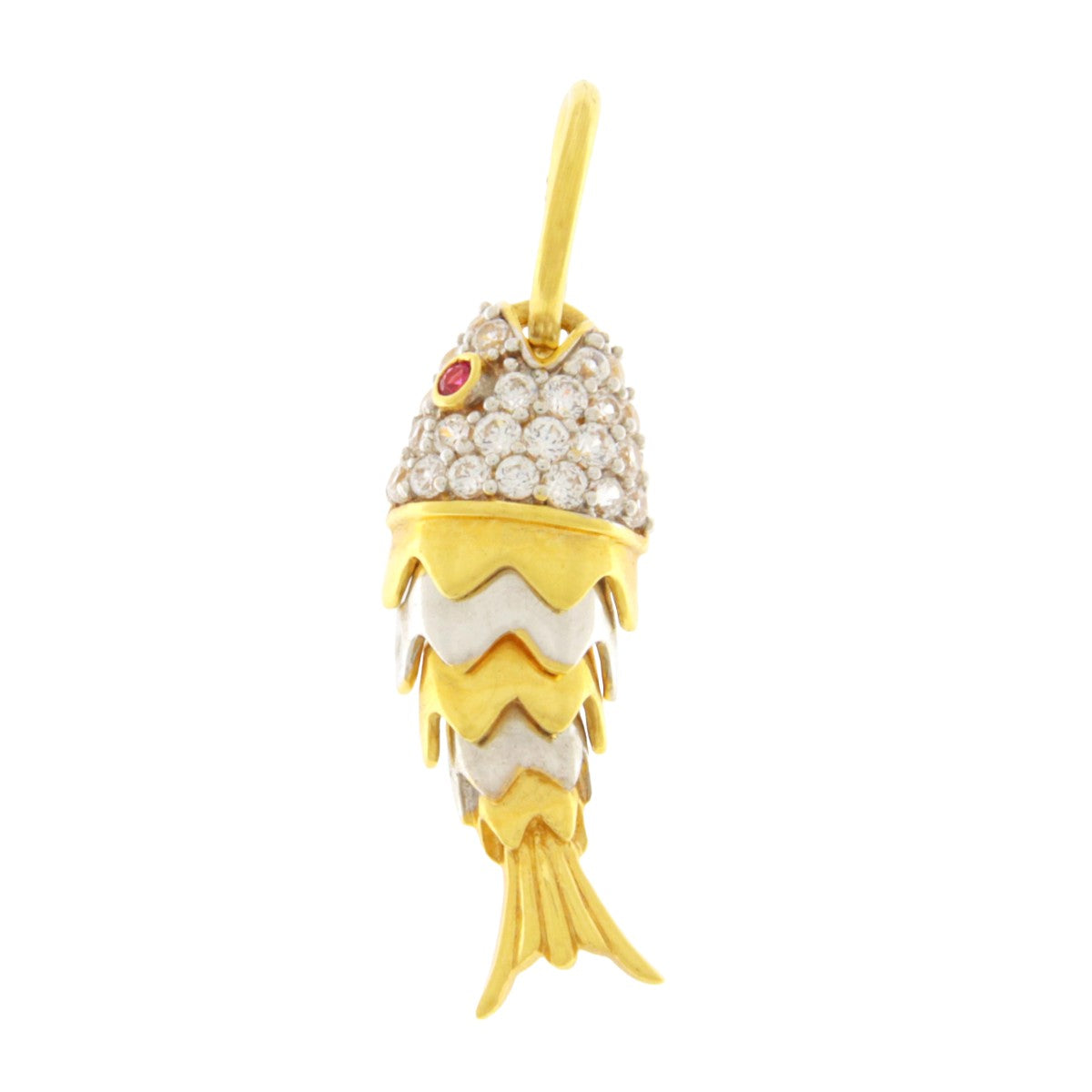 22ct Gold Two Colour Fish Pendant - A120803