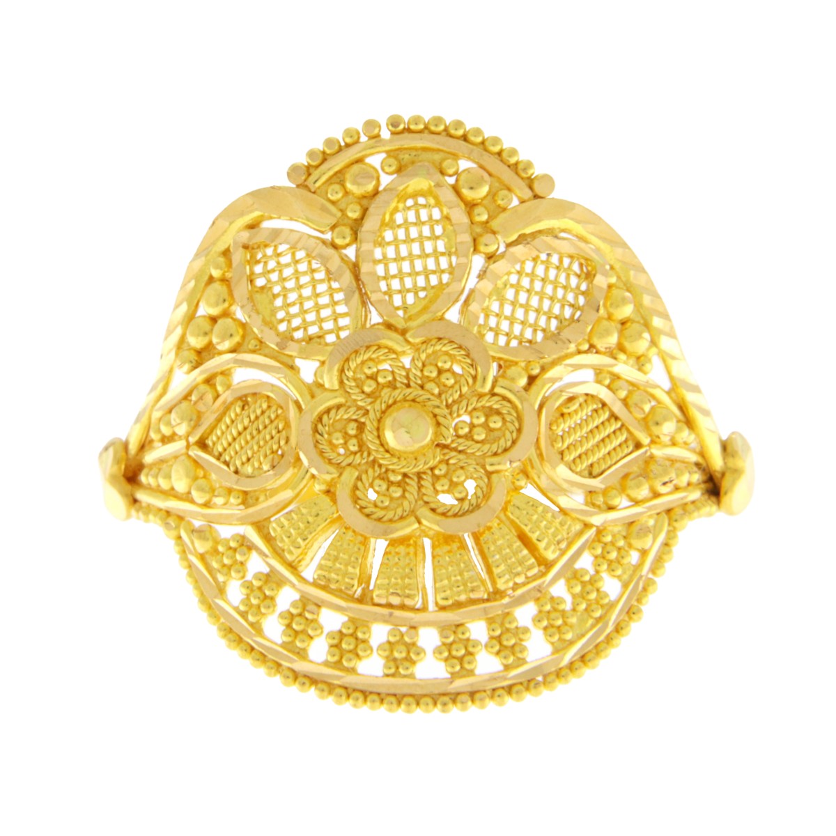 22ct Gold Filigree Floral Ring - A120821