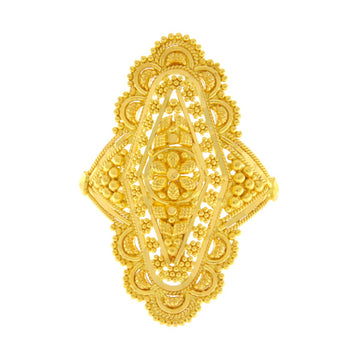 22ct Gold Filigree Elongated Ring - A120823