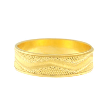 22ct Gold Textured Wedding Band - A120837