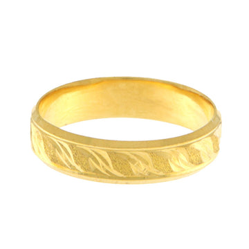 22ct Gold Textured Pattern Wedding Band - A120886