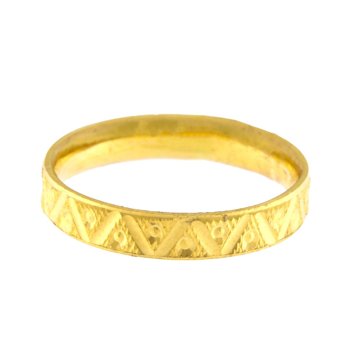 22ct Gold Wave Pattern Wedding Band - A120887