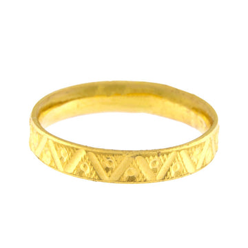 22ct Gold Wave Pattern Wedding Band - A120887