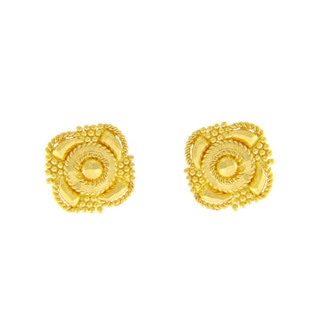 22ct Gold Square Filigree Stud Earrings - A120920