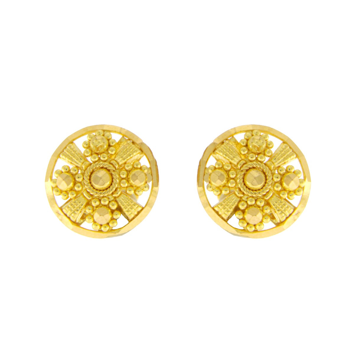22ct Gold Filigree Stud Earrings - A120923
