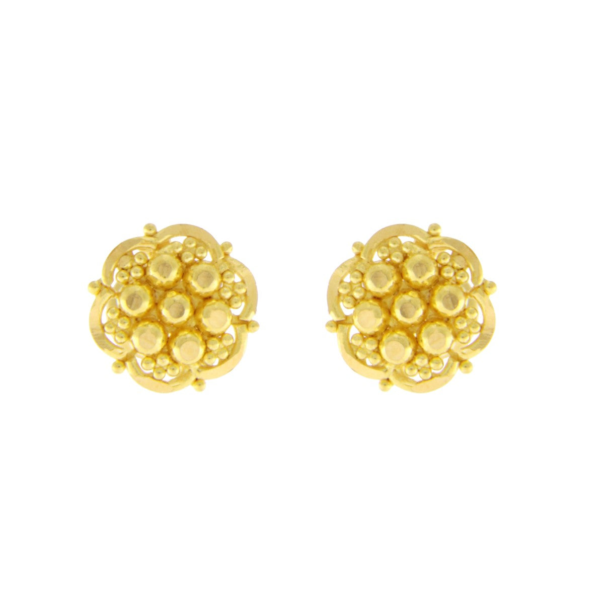 22ct Gold Traditional Filigree Stud Earrings - A120925