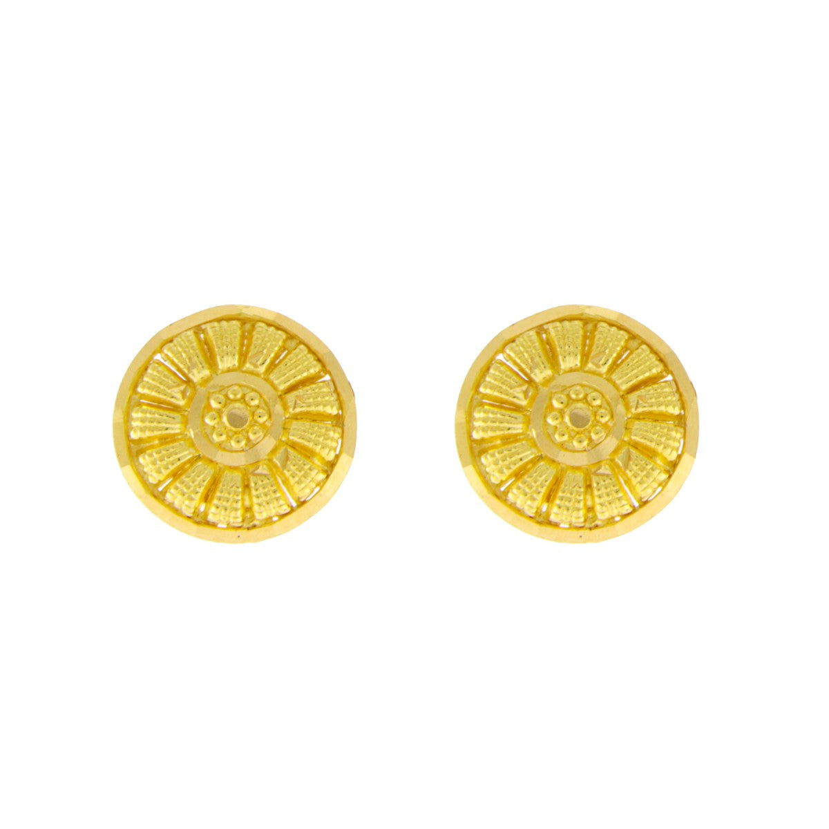 22ct Gold Sunburst Stud Earrings - A120928