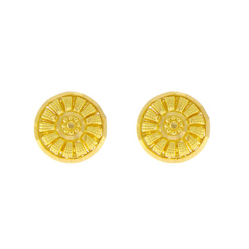 22ct Gold Sunburst Stud Earrings - A120928