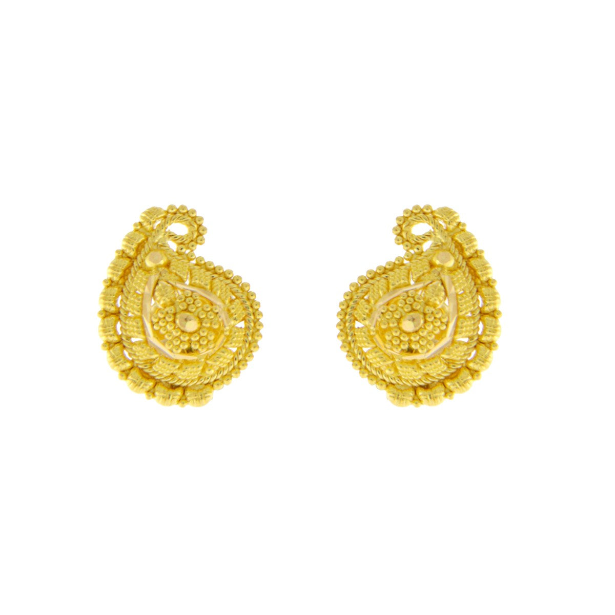 22ct Gold Paisley Stud Earrings - A120929