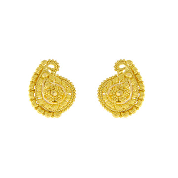 22ct Gold Paisley Stud Earrings - A120929