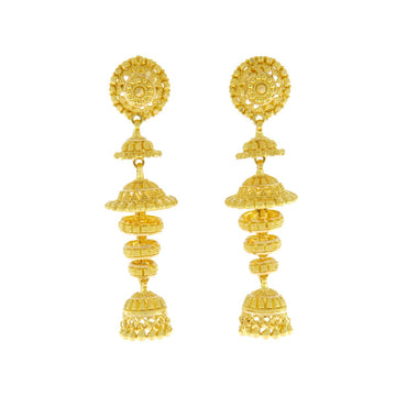 22ct Gold Chandelier Jhumka Earrings - A120957