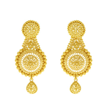 22ct Gold Filigree Earrings - A120968