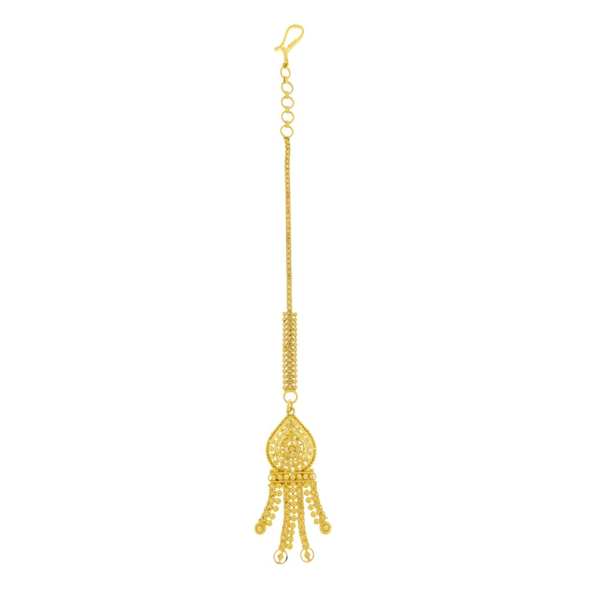 22ct Gold Filigree Dangling Ball Tikka - A121001