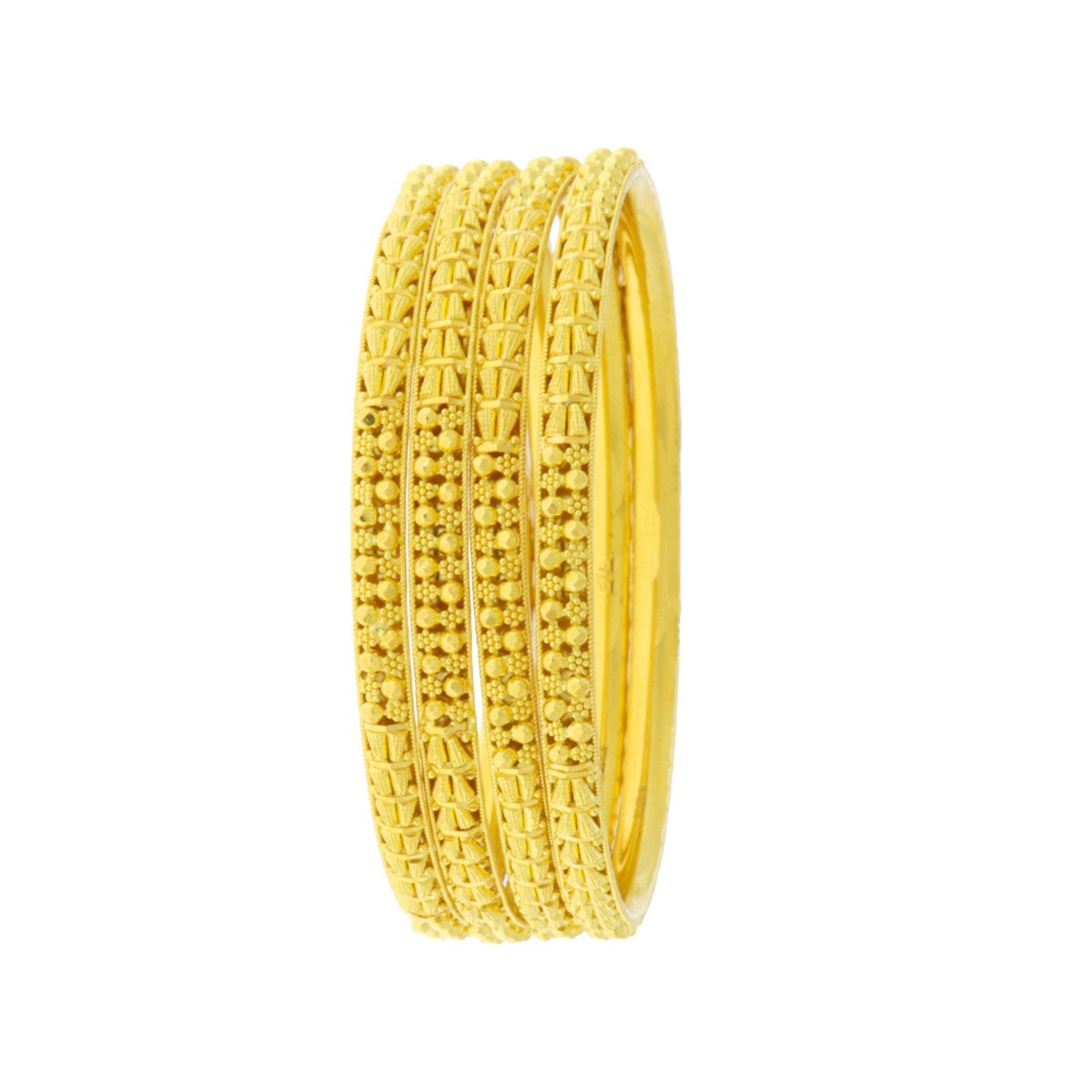 22ct Gold Filigree 4 Bangles Set - A121022