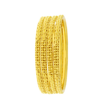 22ct Gold Filigree 4 Bangles Set - A121022