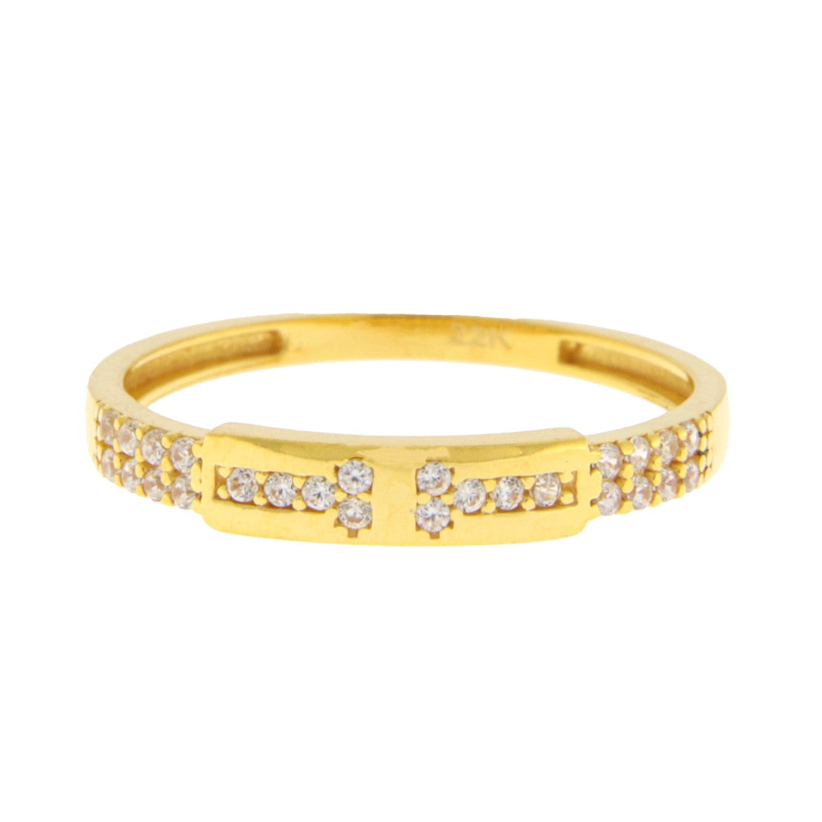 22ct Gold Pave Set Band Ring - A121026-2