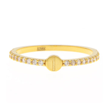 22ct Gold CZ Screw Motif Ring - A121027