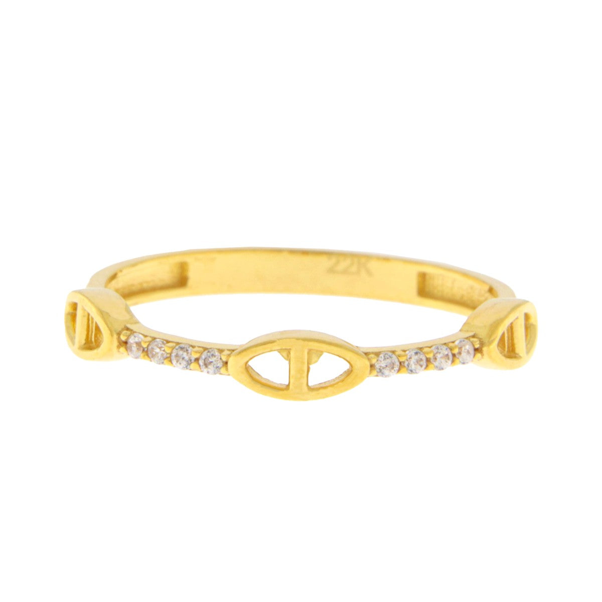 22ct Gold CZ Wedding Band - A121029-1