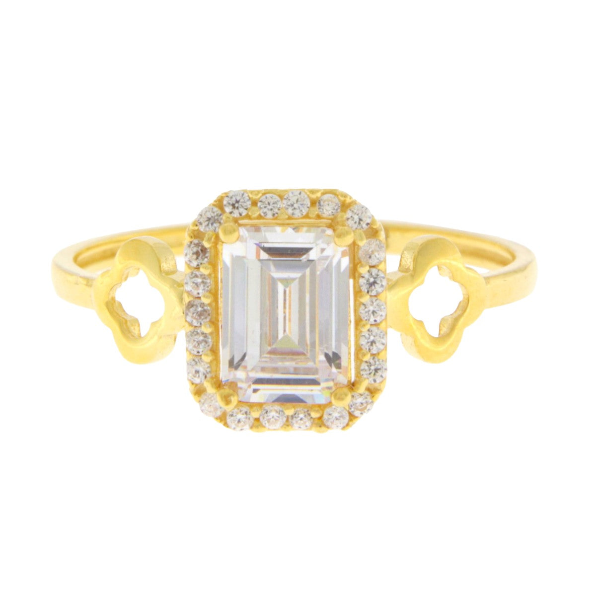 22ct Gold Halo CZ Ring - A121035-2