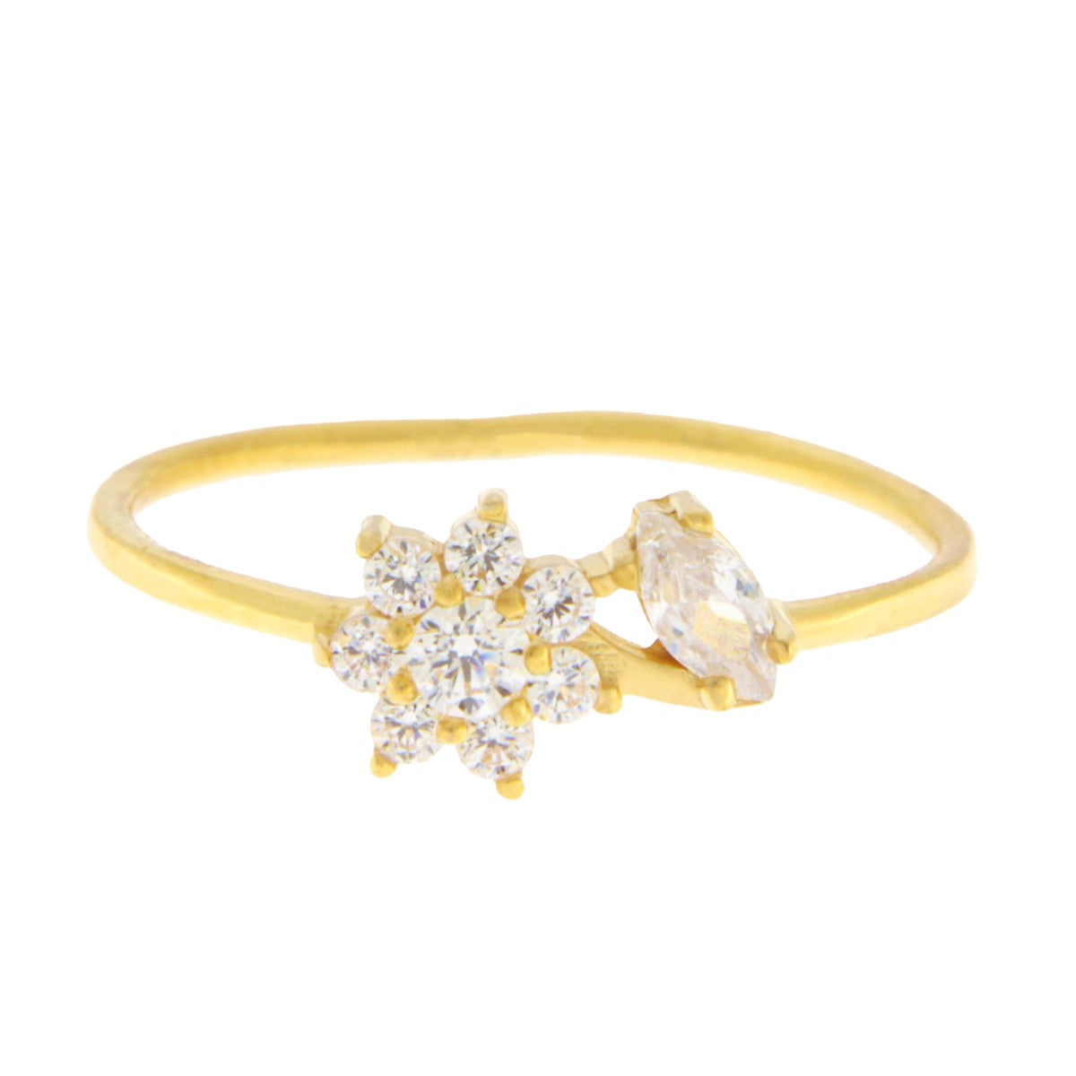 22ct Gold Floral Marquise Ring - A121036-1