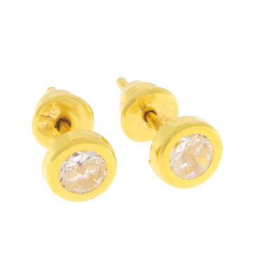22ct Gold Bezel Set Stud Earrings - A121052