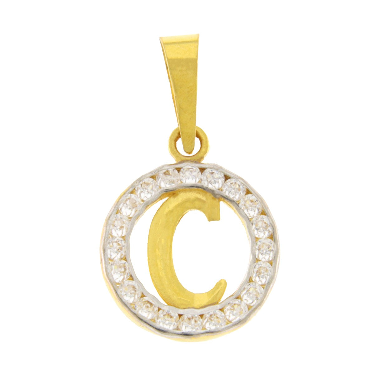 22ct Gold Round C Pendant - PB21078