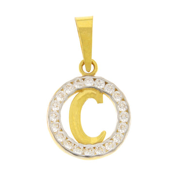 22ct Gold Round C Pendant - PB21078