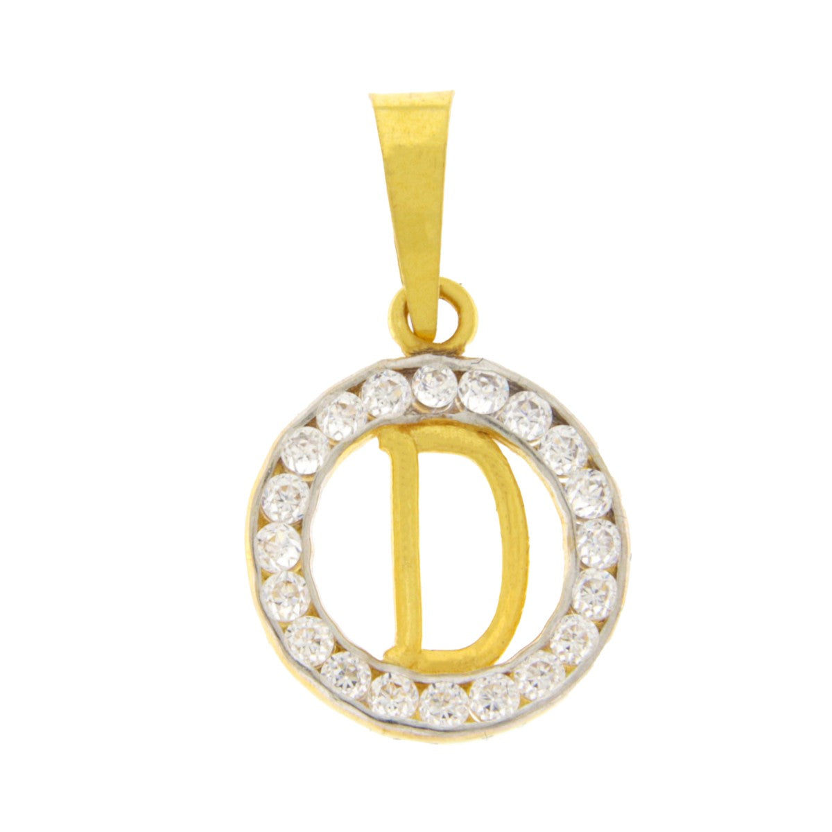 22ct Gold Round D Pendant - PB21080
