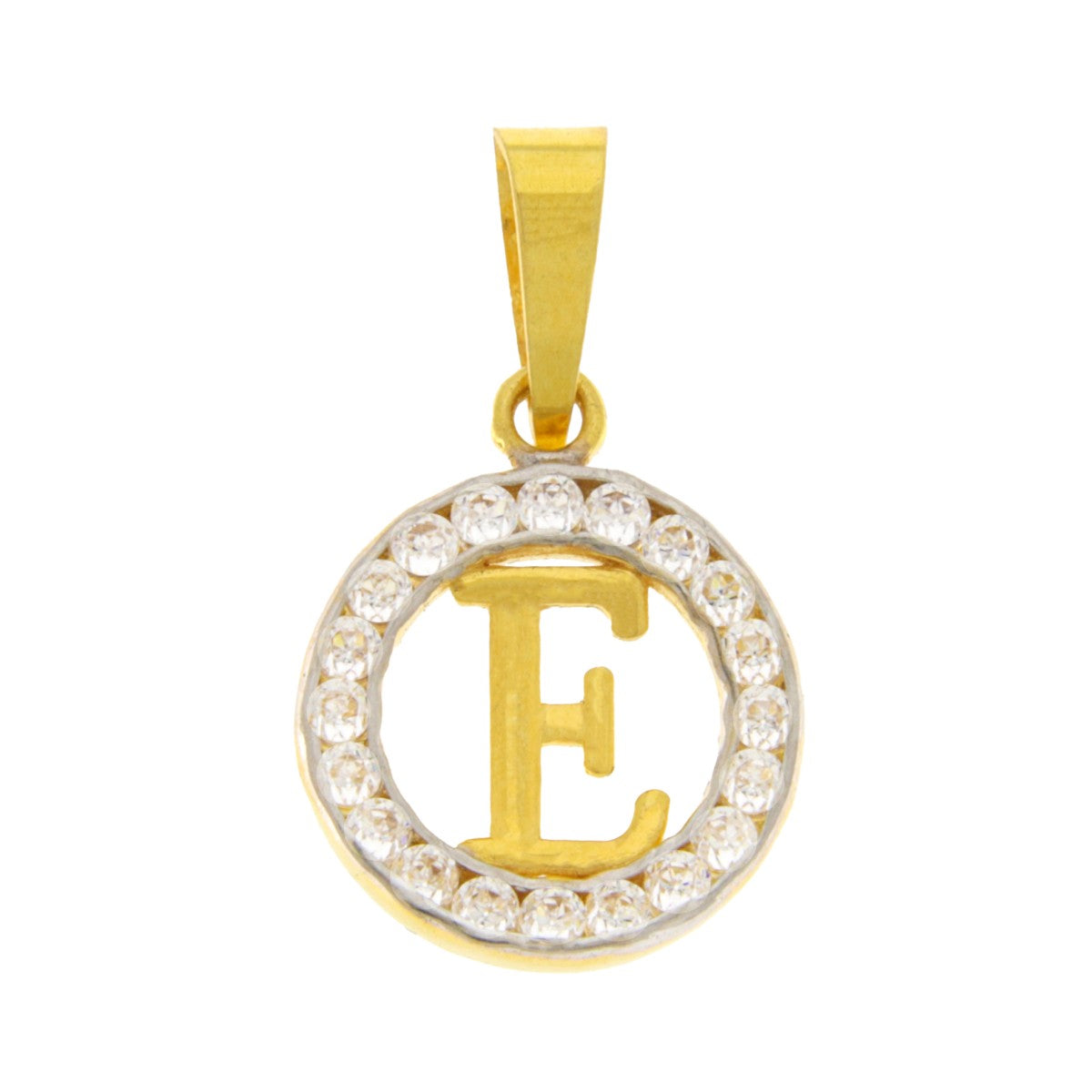 22ct Gold Round E Pendant - PB21082