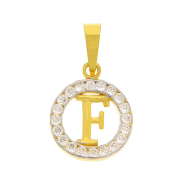 22ct Gold Round F Pendant - PB21087