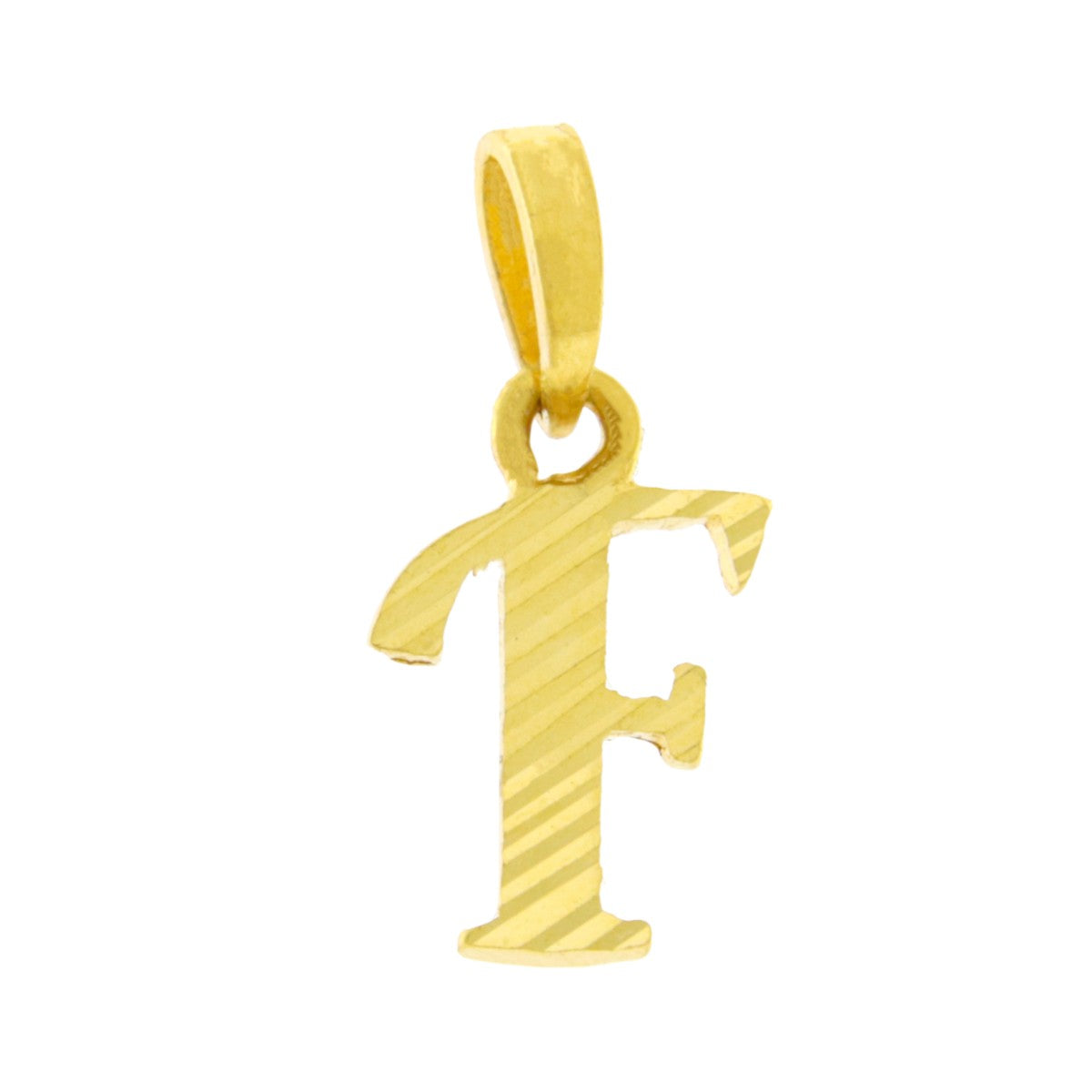 22ct Gold Textured F Pendant - PB21089