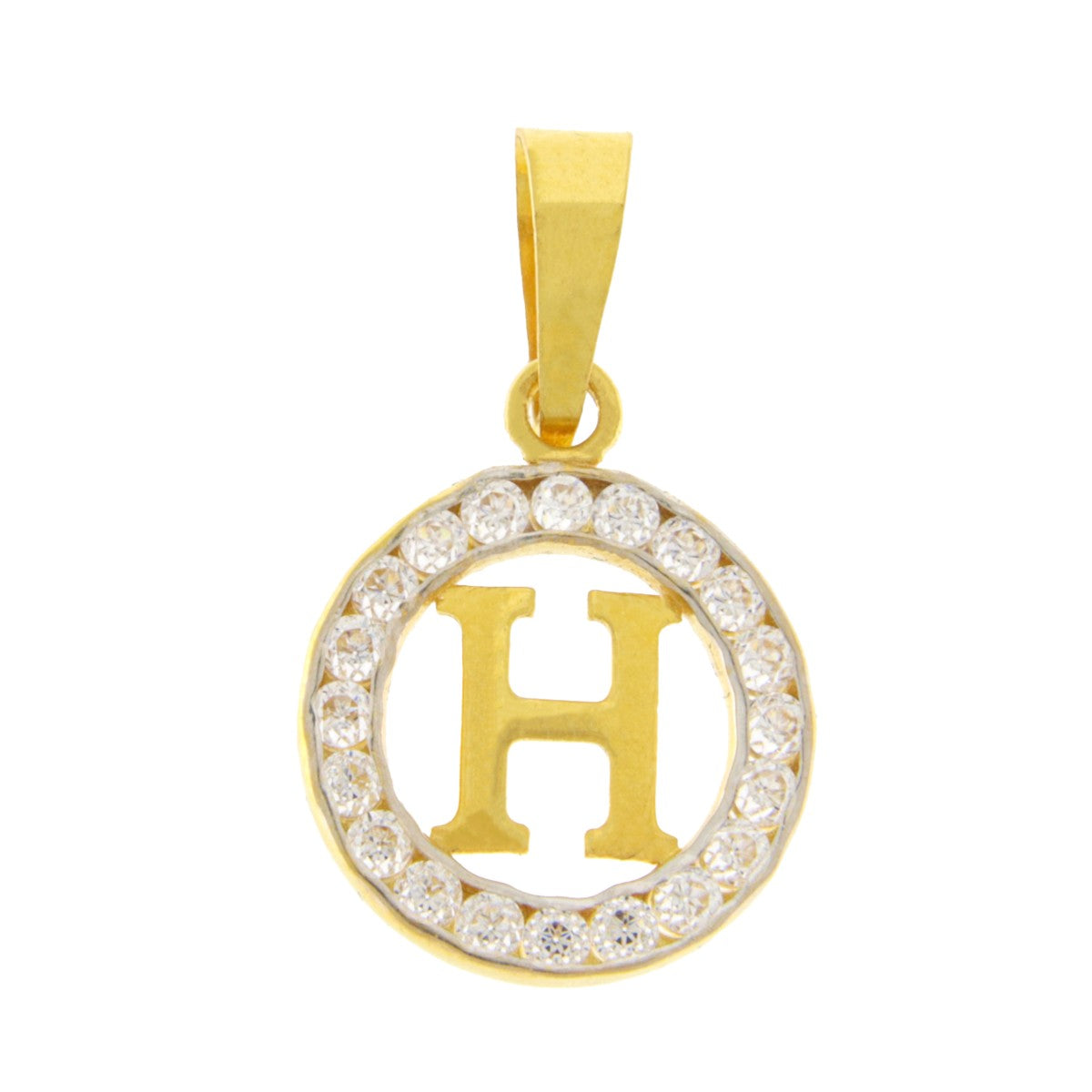 22ct Gold Round H Pendant - PB21090