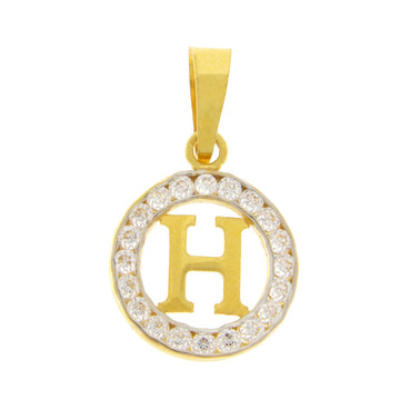 22ct Gold Round H Pendant - PB21090
