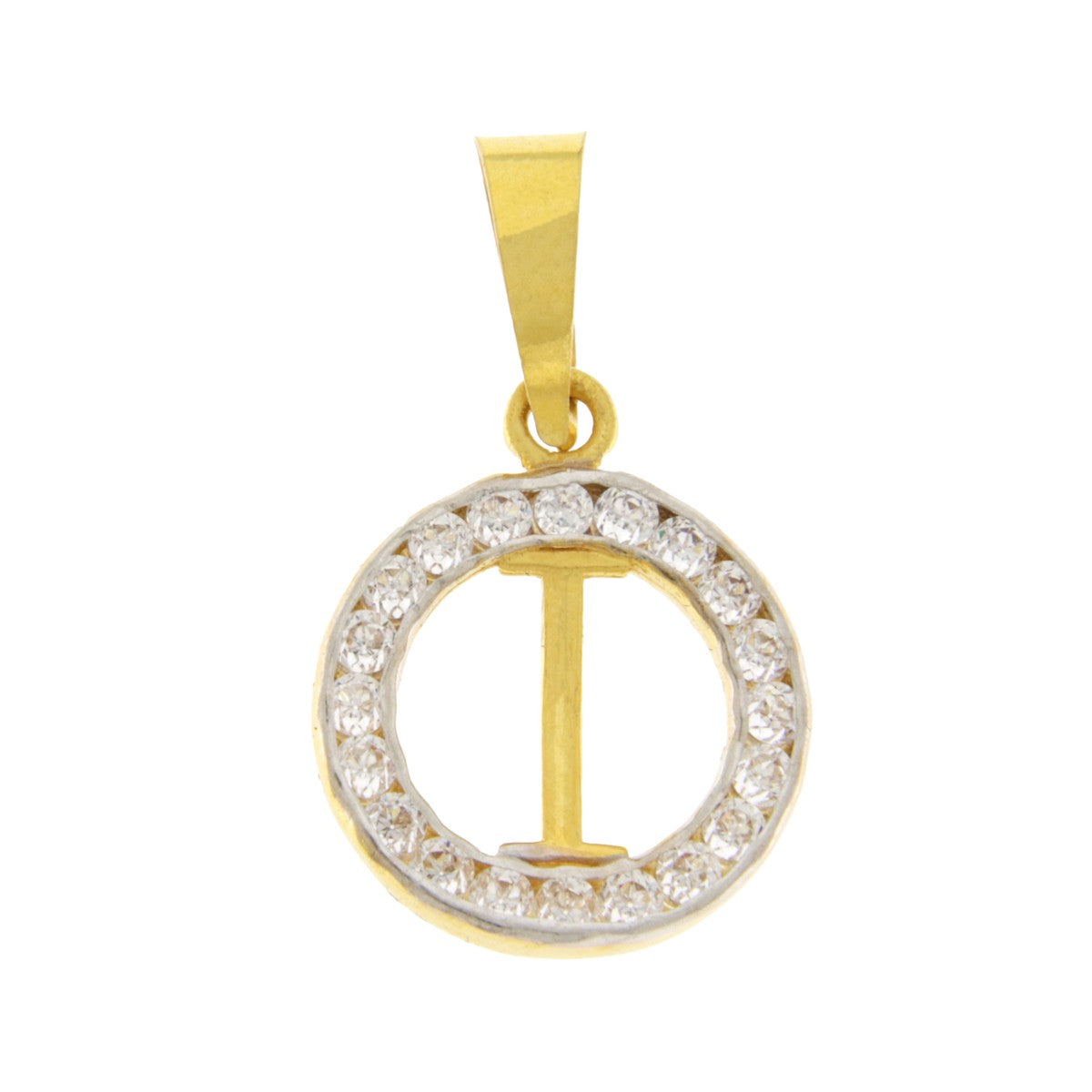 22ct Gold Round I Pendant - PB21093
