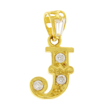 22ct Gold Ornate J Pendant - PB21094