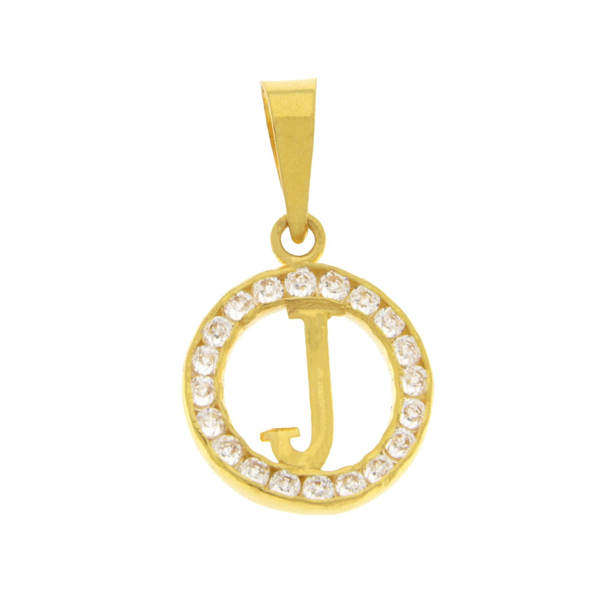 22ct Gold Round J Pendant - PB21095