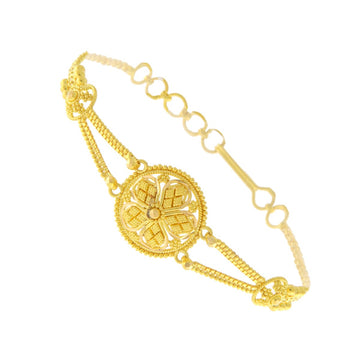 22ct Gold Filigree Kids Bracelet with Floral Motif - PB21105