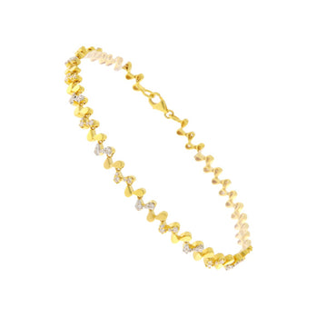 22ct Gold CZ Heart Link Bracelet - PB21112