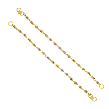 22ct Gold Two-Tone Beaded Kids Bracelets (Pair) - PB21113