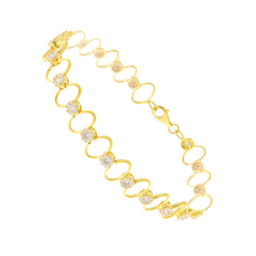 22ct Gold CZ Loop Bracelet - PB21117