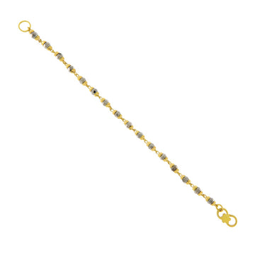 22ct Gold Two-Tone Beaded Kids Bracelet (Single) - PB21119