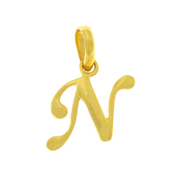 22ct Gold Cursive N Pendant - PB21125