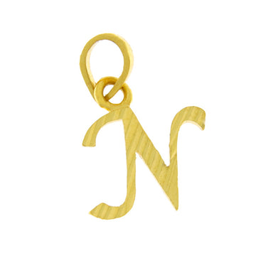 22ct Gold Striped N Pendant - PB21126
