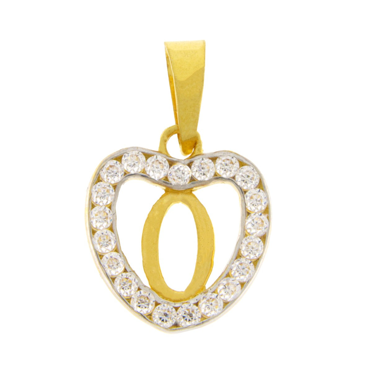 22ct Gold Heart O Pendant - PB21128