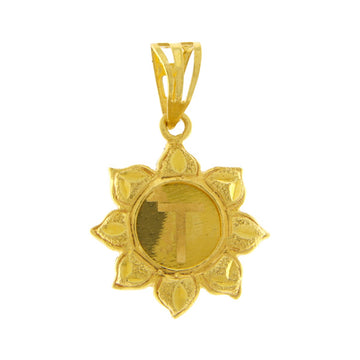 22ct Gold Sunburst T Pendant - PB21136