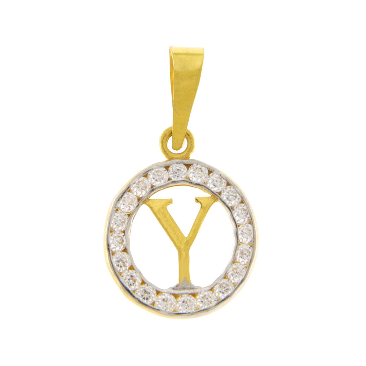 22ct Gold Round Y Pendant - PB21140