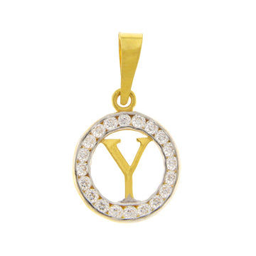 22ct Gold Round Y Pendant - PB21140