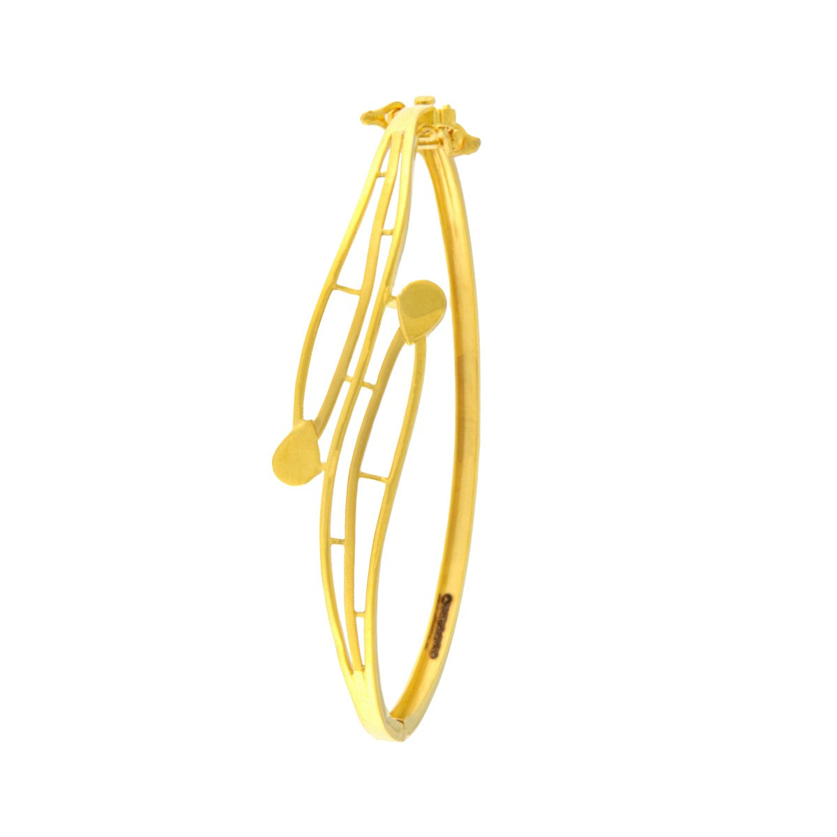 22ct Gold Designer Bangle with Teardrop Accents (Openable) - PB21233