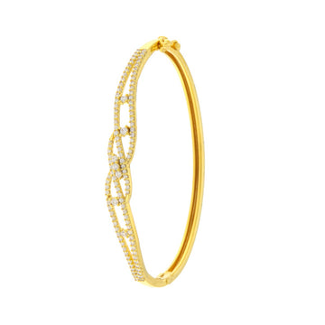 22ct Gold CZ Twist Pattern Bangle (Openable) - PB21236