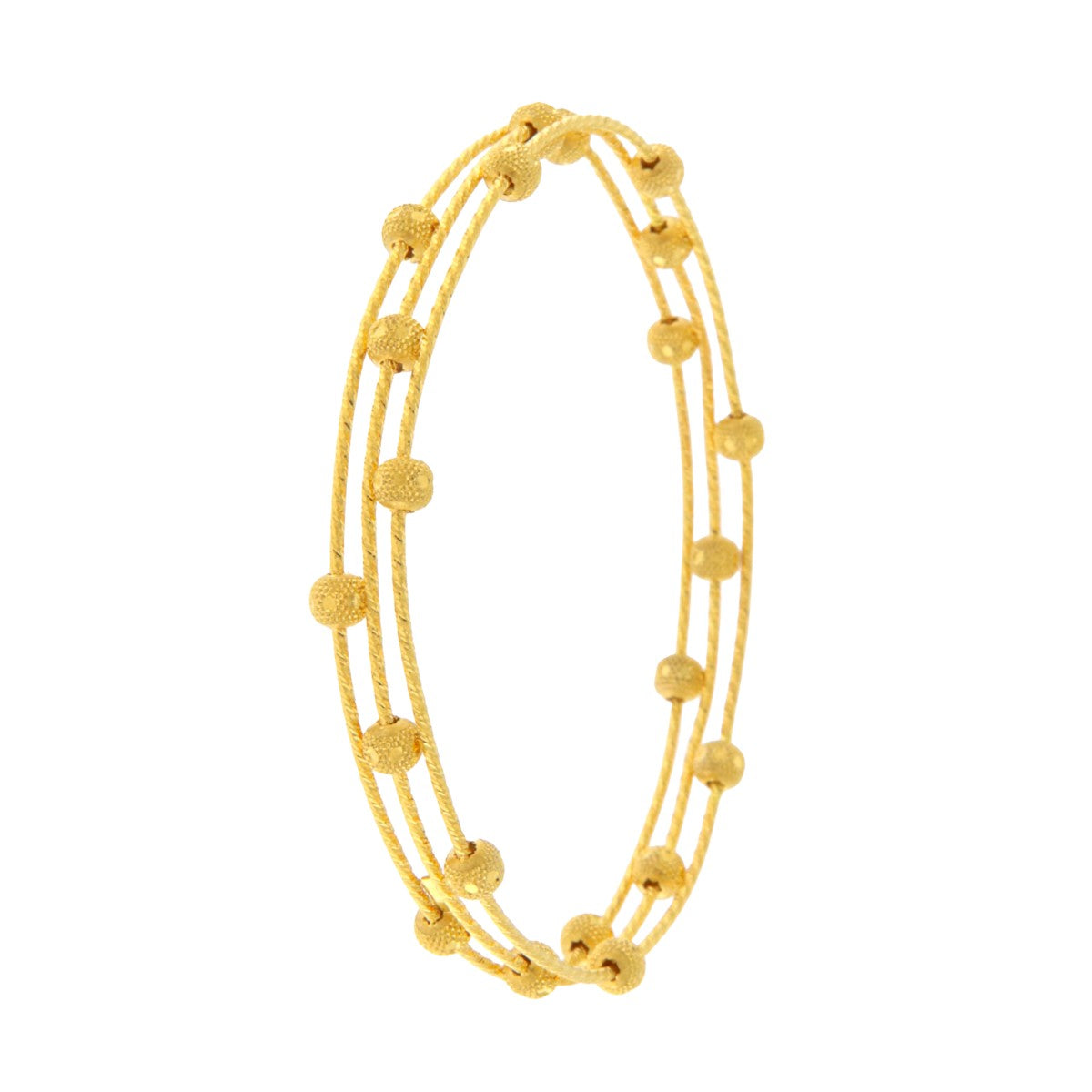 22ct Gold Textured Ball Bangle - PB21238